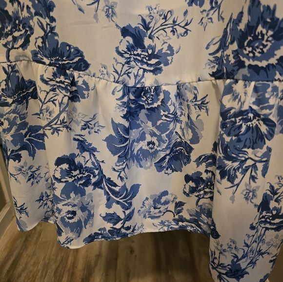 NWT o.p.t. Floral Blue and White Dress - Picture 2 of 7